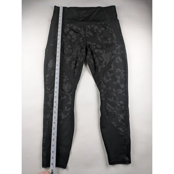Athleta Reflective Floral Black Leggings Large - Picture 1 of 12
